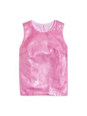 J Crew Pink Sequin Sleeveless Top Size S NWT